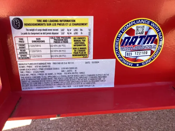 6'X12' Dura Haul Dump Trailer Stock# 009405